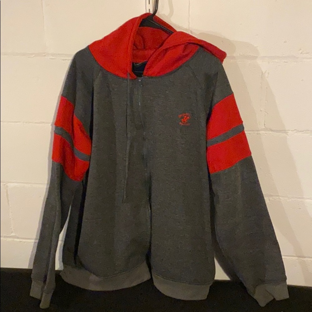 Beverly Hills Polo Club Red & Grey Hoodie
